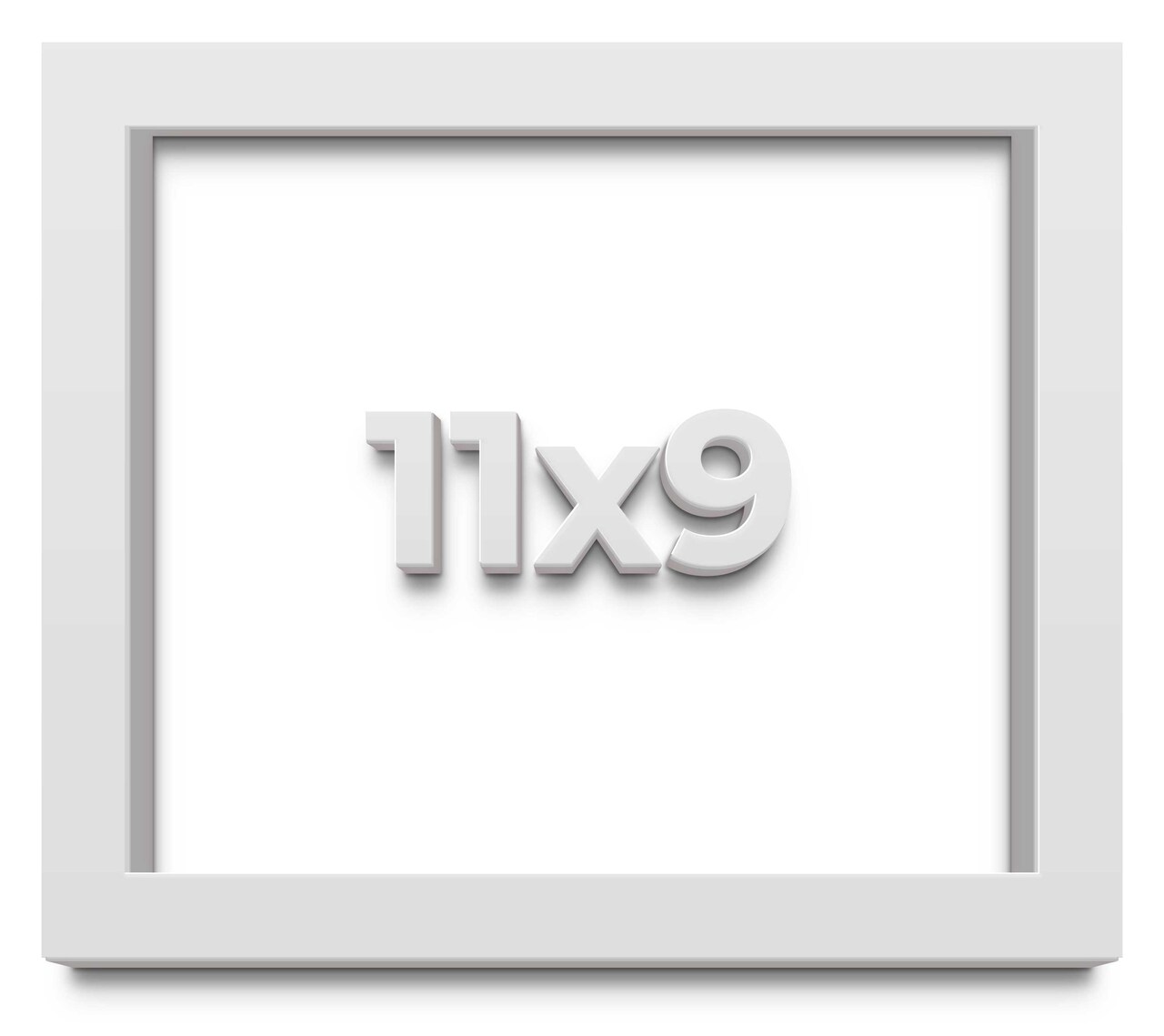 Photo Size Minimalist Shadow Box White Picture Frame - UV Acrylic, Backing, Hanging Hardware